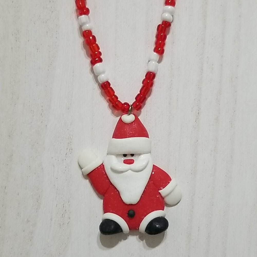 Waving Santa Christmas Necklace